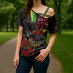 Penrith Panthers ANZAC Personalised Cross Shoulder Shirt Lest We Forget Poppy Camo