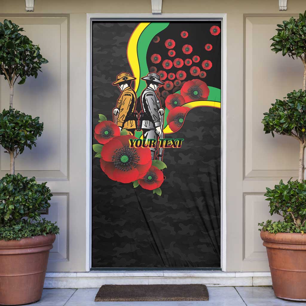 Penrith Panthers ANZAC Personalised Door Cover Lest We Forget Poppy Camo