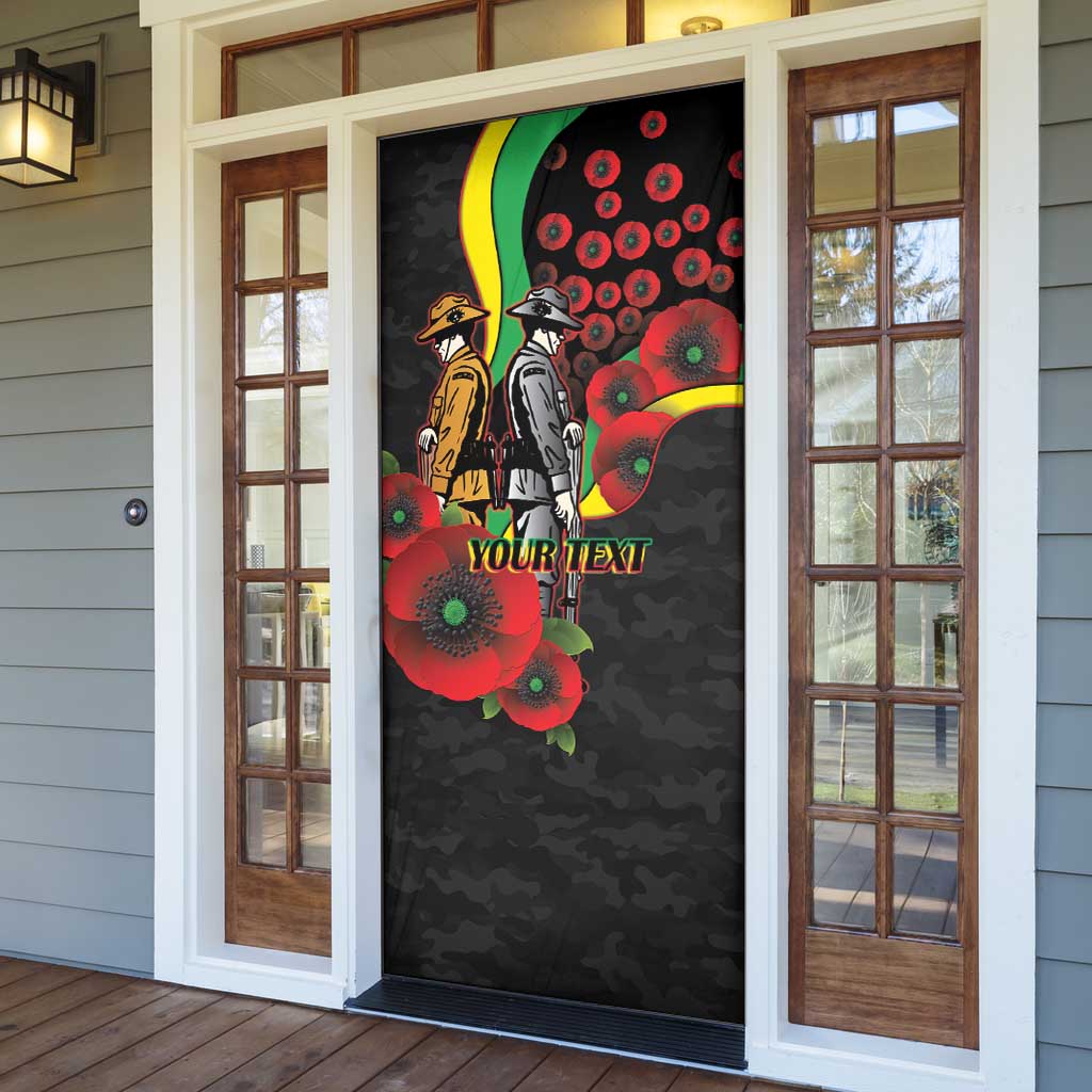 Penrith Panthers ANZAC Personalised Door Cover Lest We Forget Poppy Camo