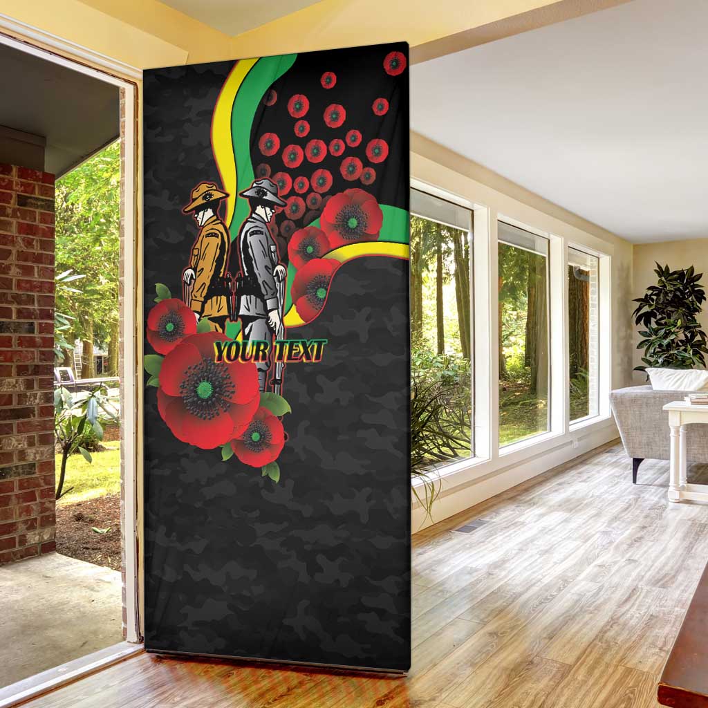 Penrith Panthers ANZAC Personalised Door Cover Lest We Forget Poppy Camo
