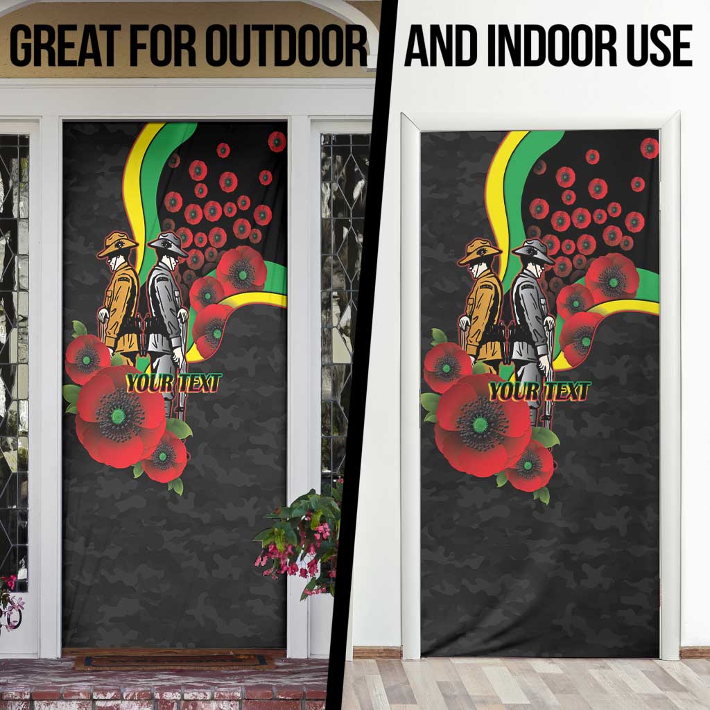 Penrith Panthers ANZAC Personalised Door Cover Lest We Forget Poppy Camo