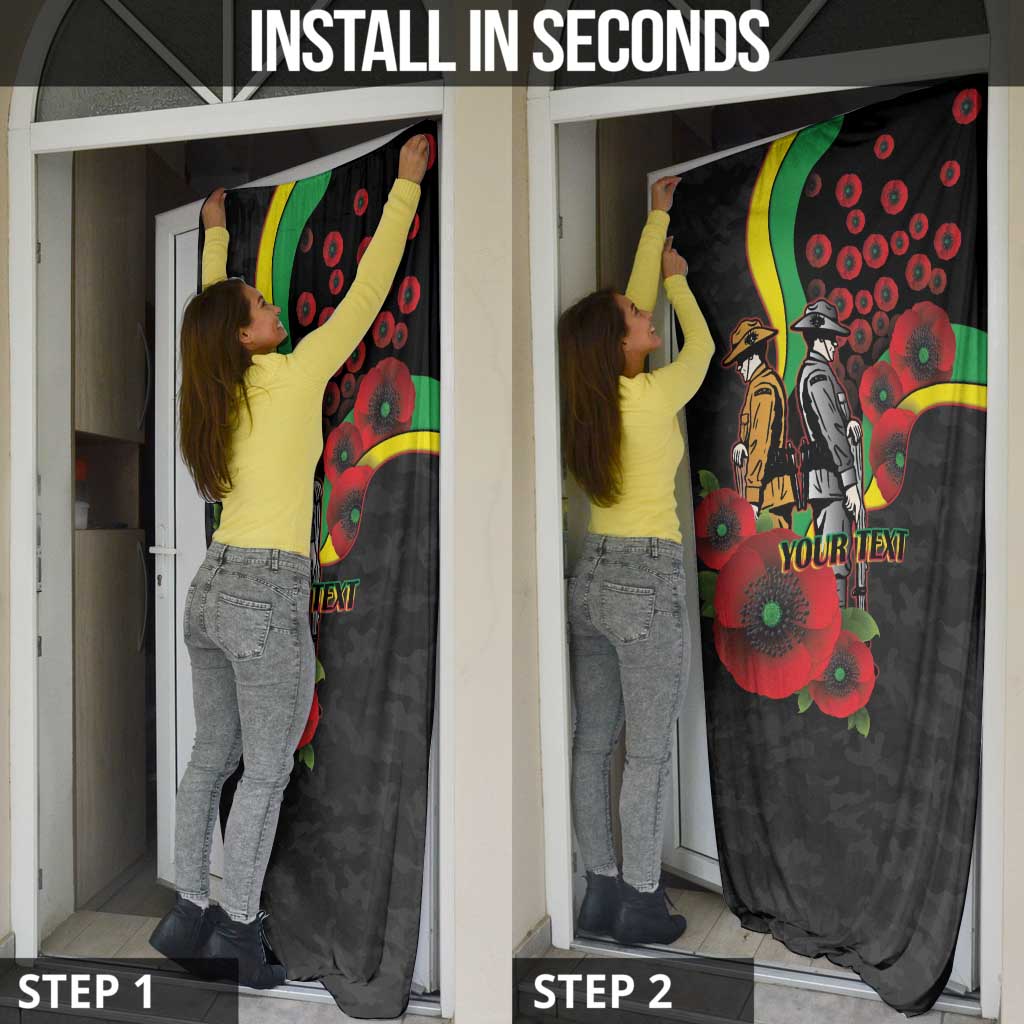 Penrith Panthers ANZAC Personalised Door Cover Lest We Forget Poppy Camo