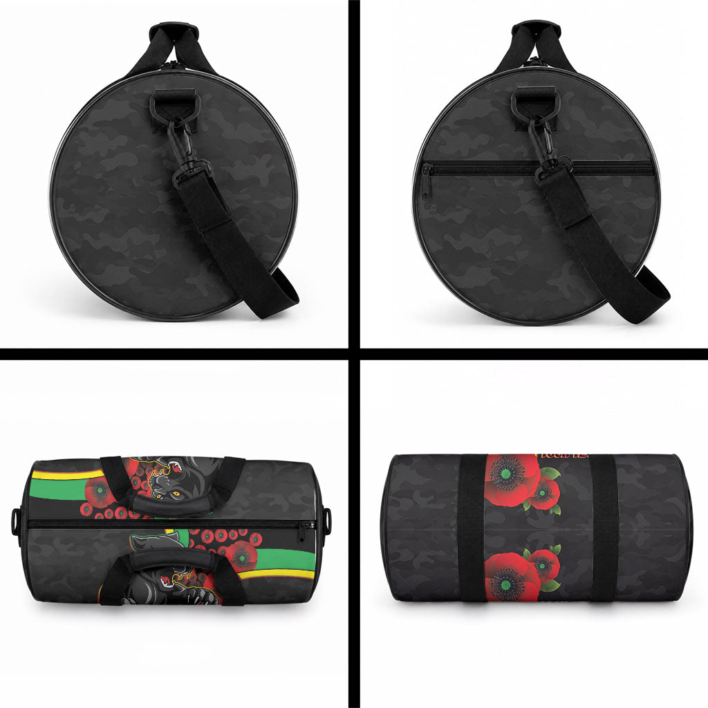 Penrith Panthers ANZAC Personalised Duffle Bag Lest We Forget Poppy Camo