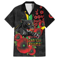 Penrith Panthers ANZAC Personalised Family Matching Off The Shoulder Long Sleeve Dress and Hawaiian Shirt Lest We Forget Poppy Camo