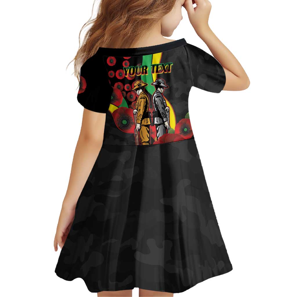 Penrith Panthers ANZAC Personalised Family Matching Summer Maxi Dress and Hawaiian Shirt Lest We Forget Poppy Camo
