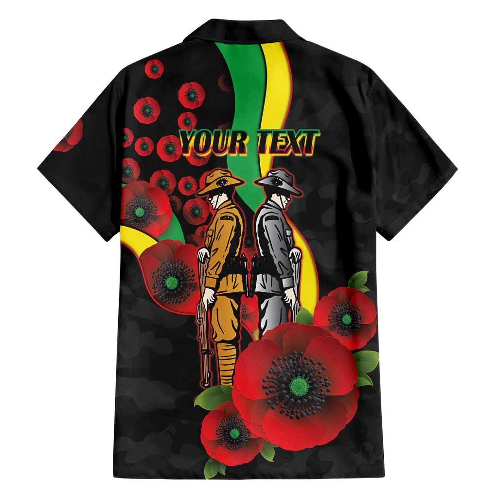 Penrith Panthers ANZAC Personalised Family Matching Summer Maxi Dress and Hawaiian Shirt Lest We Forget Poppy Camo