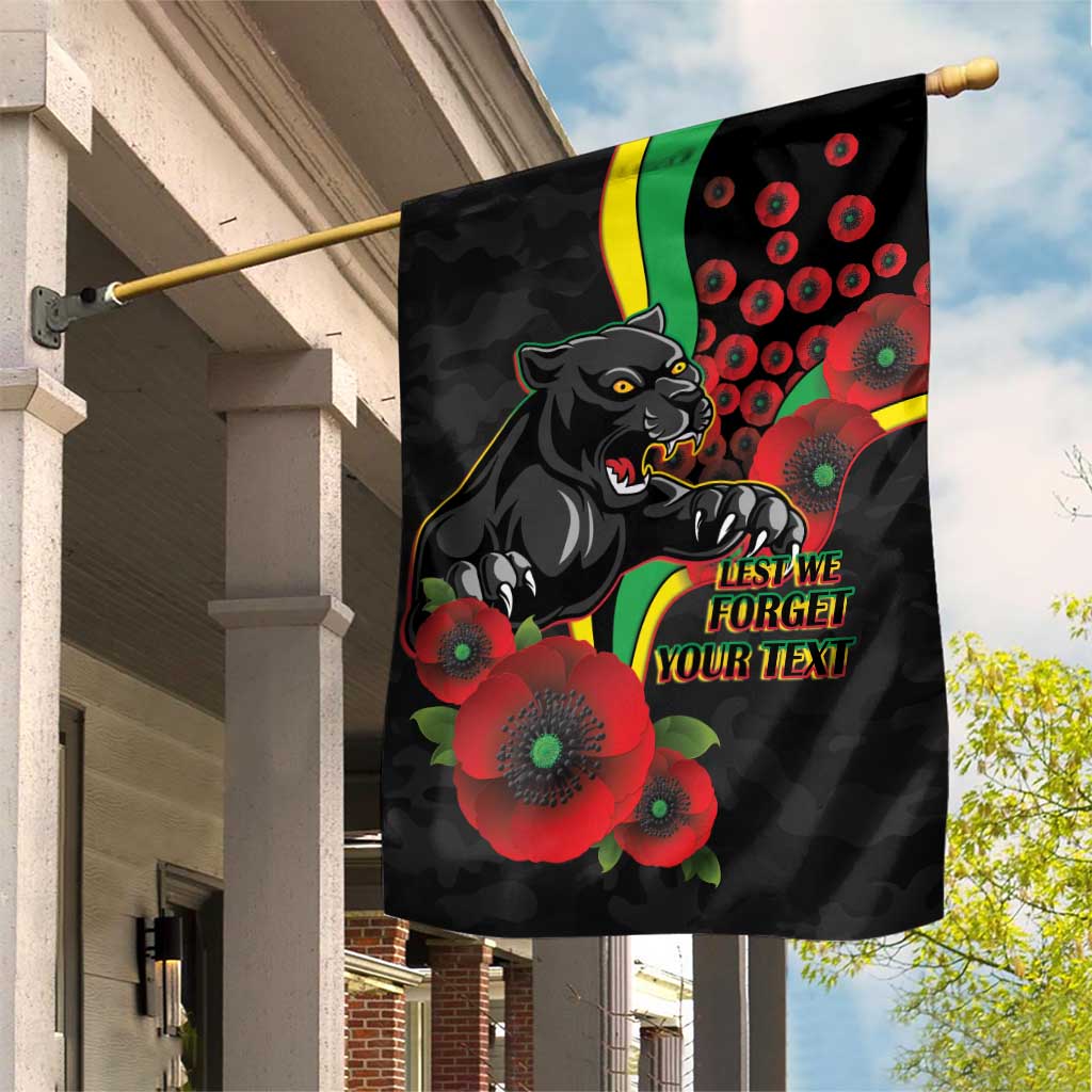 Penrith Panthers ANZAC Personalised Garden Flag Lest We Forget Poppy Camo