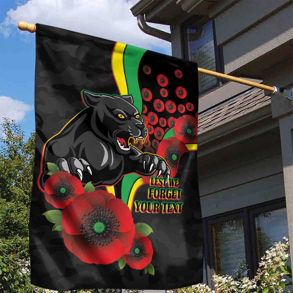 Penrith Panthers ANZAC Personalised Garden Flag Lest We Forget Poppy Camo
