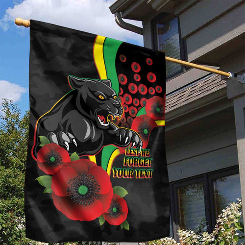 Penrith Panthers ANZAC Personalised Garden Flag Lest We Forget Poppy Camo