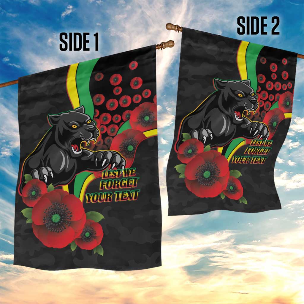 Penrith Panthers ANZAC Personalised Garden Flag Lest We Forget Poppy Camo