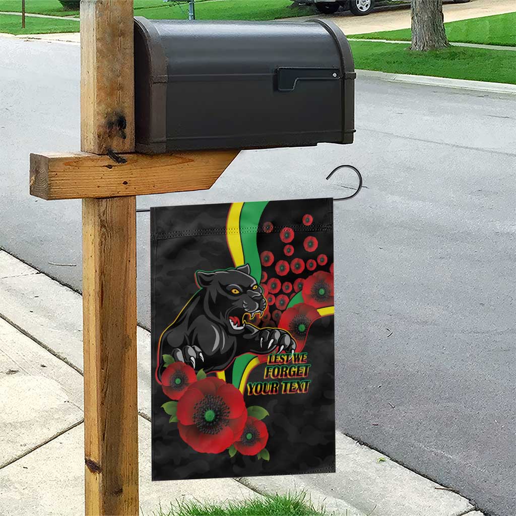 Penrith Panthers ANZAC Personalised Garden Flag Lest We Forget Poppy Camo