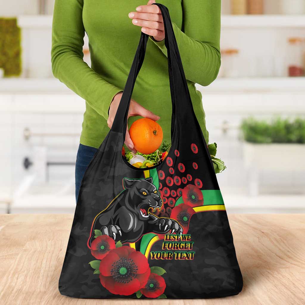 Penrith Panthers ANZAC Personalised Grocery Bag Lest We Forget Poppy Camo