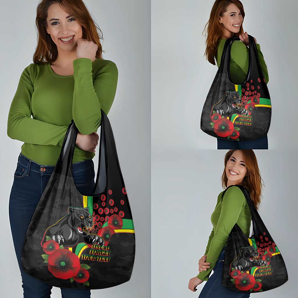 Penrith Panthers ANZAC Personalised Grocery Bag Lest We Forget Poppy Camo