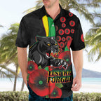 Penrith Panthers ANZAC Personalised Hawaiian Shirt Lest We Forget Poppy Camo