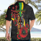 Penrith Panthers ANZAC Personalised Hawaiian Shirt Lest We Forget Poppy Camo