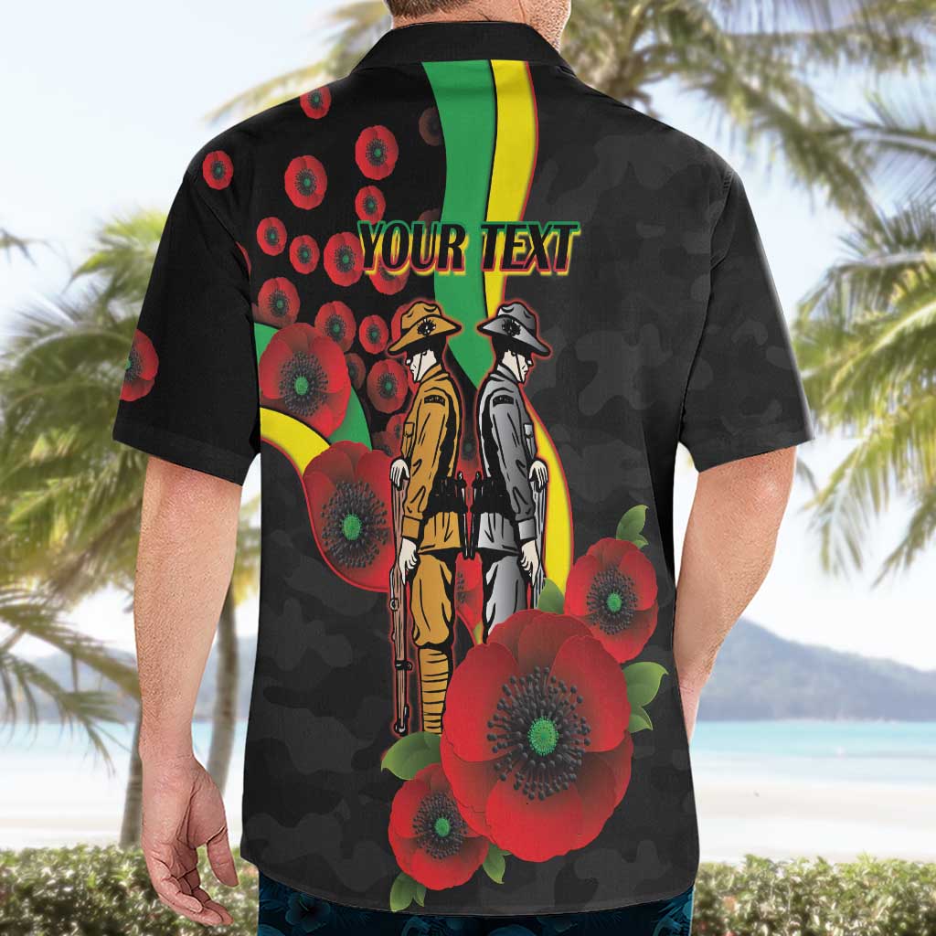 Penrith Panthers ANZAC Personalised Hawaiian Shirt Lest We Forget Poppy Camo