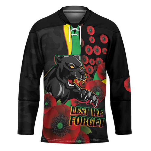 Penrith Panthers ANZAC Personalised Hockey Jersey Lest We Forget Poppy Camo