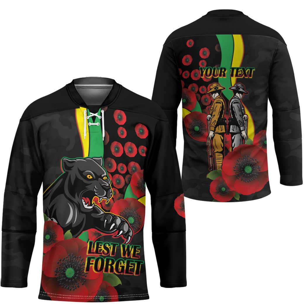 Penrith Panthers ANZAC Personalised Hockey Jersey Lest We Forget Poppy Camo