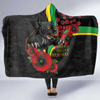 Penrith Panthers ANZAC Personalised Hooded Blanket Lest We Forget Poppy Camo
