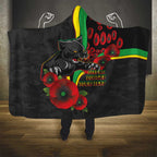 Penrith Panthers ANZAC Personalised Hooded Blanket Lest We Forget Poppy Camo