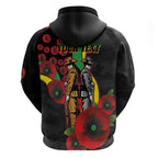 Penrith Panthers ANZAC Personalised Hoodie Lest We Forget Poppy Camo