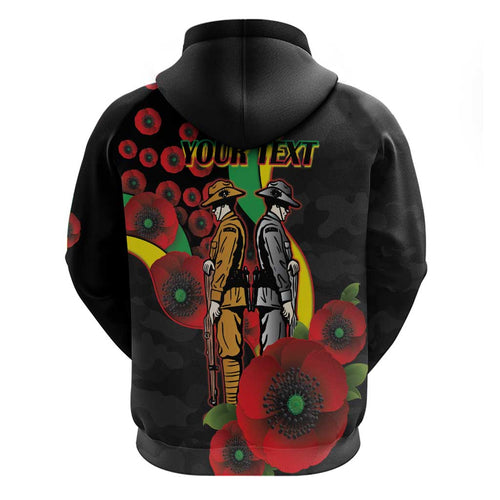 Penrith Panthers ANZAC Personalised Hoodie Lest We Forget Poppy Camo