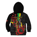Penrith Panthers ANZAC Personalised Kid Hoodie Lest We Forget Poppy Camo
