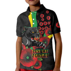 Penrith Panthers ANZAC Personalised Kid Polo Shirt Lest We Forget Poppy Camo
