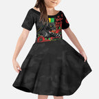 Penrith Panthers ANZAC Personalised Kid Short Sleeve Dress Lest We Forget Poppy Camo