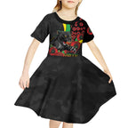 Penrith Panthers ANZAC Personalised Kid Short Sleeve Dress Lest We Forget Poppy Camo
