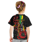 Penrith Panthers ANZAC Personalised Kid T Shirt Lest We Forget Poppy Camo