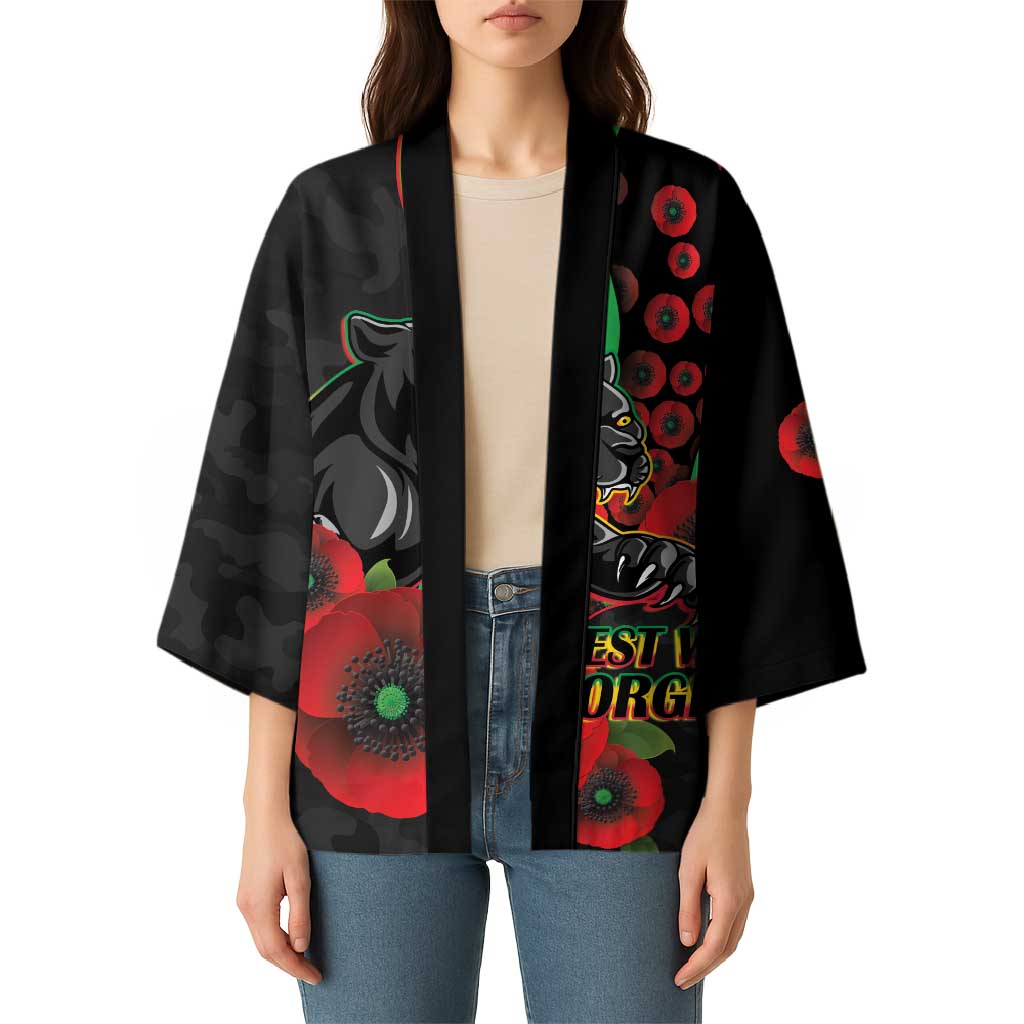 Penrith Panthers ANZAC Personalised Kimono Lest We Forget Poppy Camo