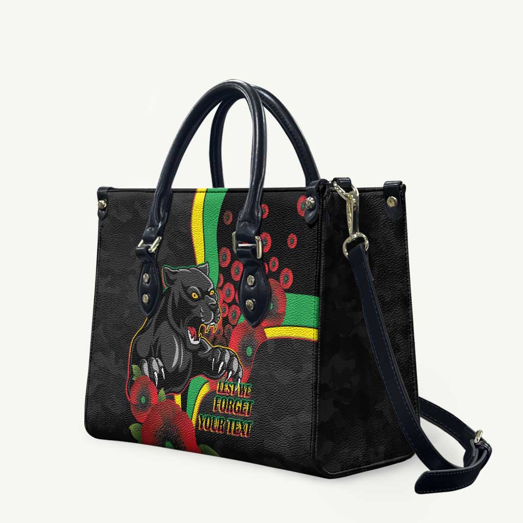 Penrith Panthers ANZAC Personalised Leather Bag Lest We Forget Poppy Camo