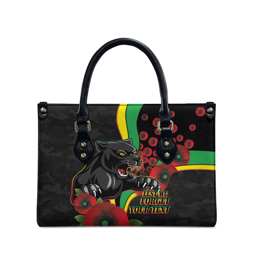Penrith Panthers ANZAC Personalised Leather Bag Lest We Forget Poppy Camo