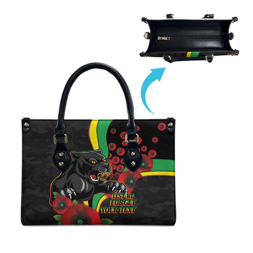 Penrith Panthers ANZAC Personalised Leather Bag Lest We Forget Poppy Camo