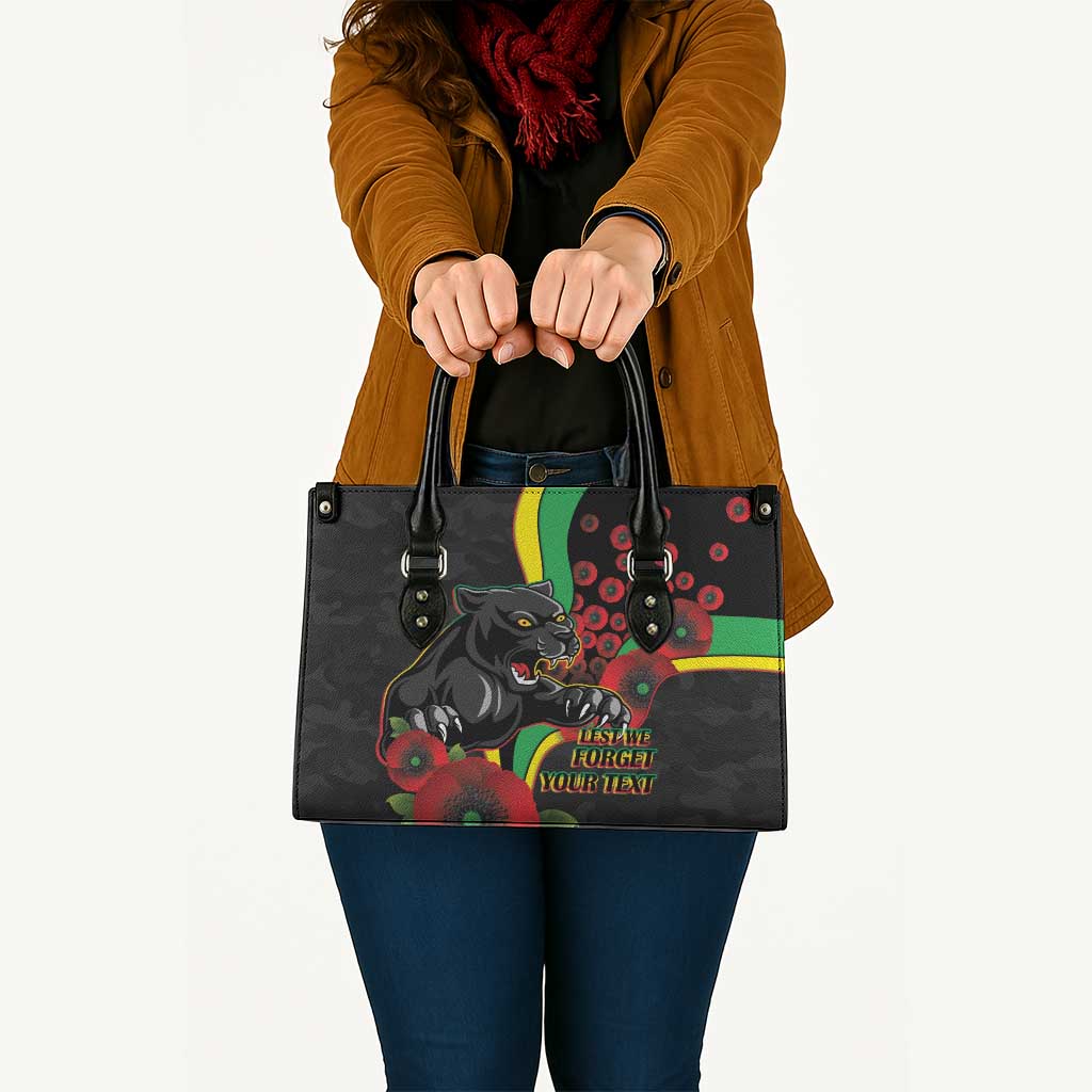 Penrith Panthers ANZAC Personalised Leather Bag Lest We Forget Poppy Camo