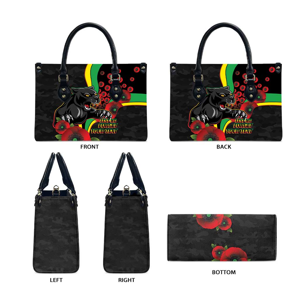 Penrith Panthers ANZAC Personalised Leather Bag Lest We Forget Poppy Camo