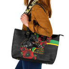 Penrith Panthers ANZAC Personalised Leather Tote Bag Lest We Forget Poppy Camo