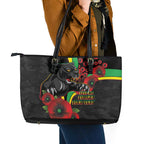Penrith Panthers ANZAC Personalised Leather Tote Bag Lest We Forget Poppy Camo
