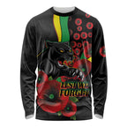 Penrith Panthers ANZAC Personalised Long Sleeve Shirt Lest We Forget Poppy Camo