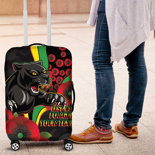 Penrith Panthers ANZAC Personalised Luggage Cover Lest We Forget Poppy Camo