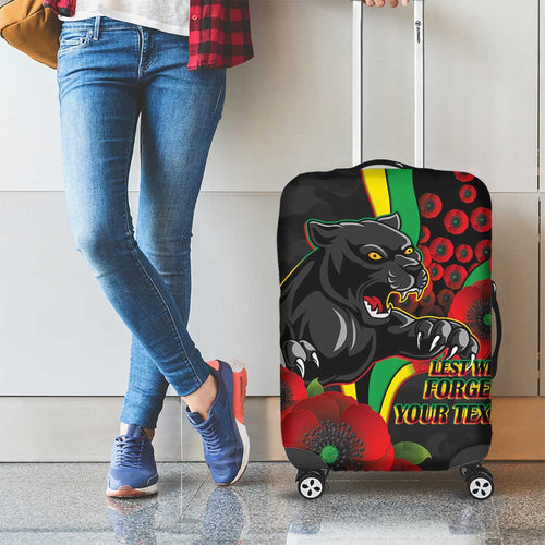 Penrith Panthers ANZAC Personalised Luggage Cover Lest We Forget Poppy Camo