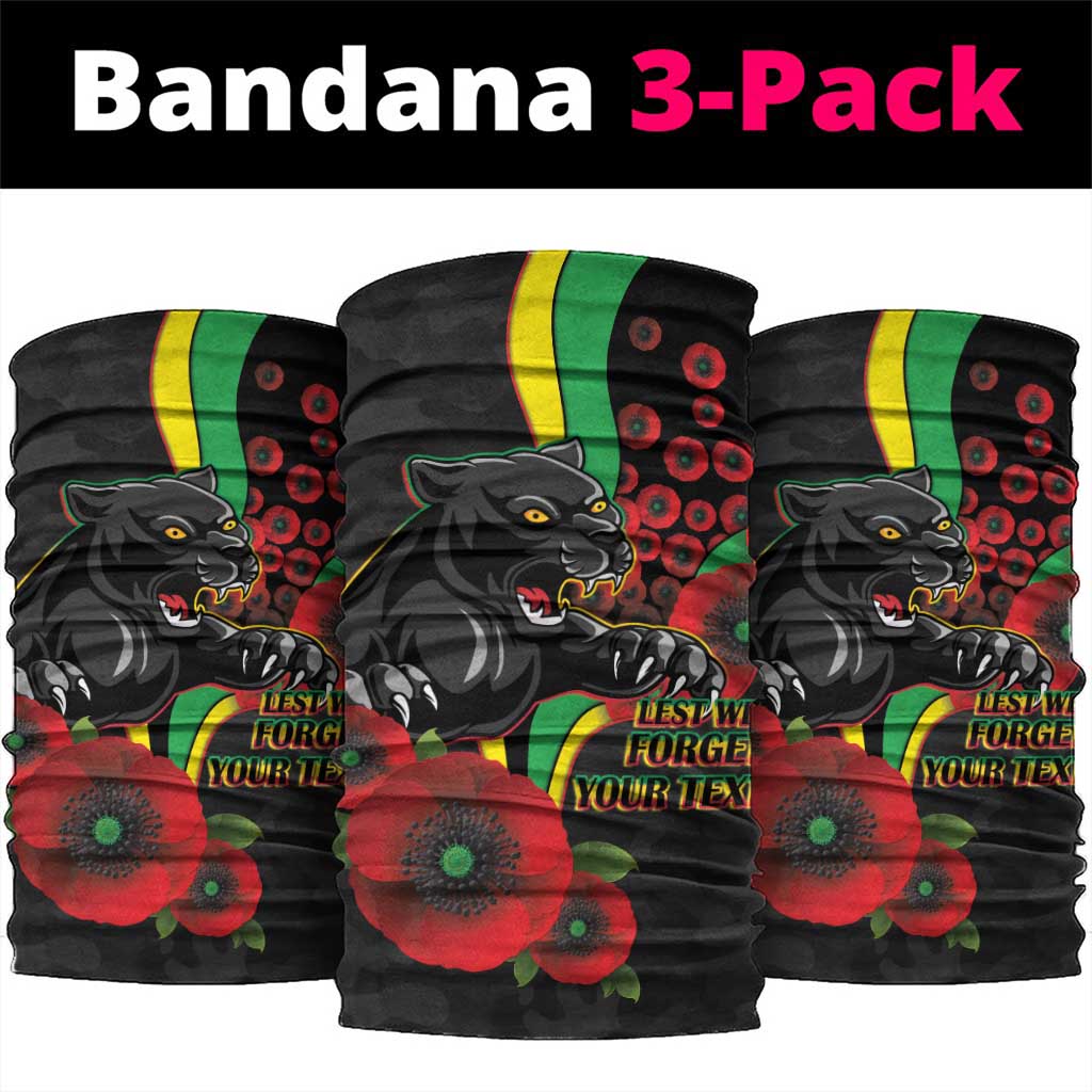 Penrith Panthers ANZAC Personalised Neck Gaiter Lest We Forget Poppy Camo