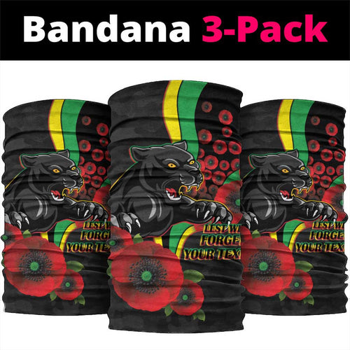 Penrith Panthers ANZAC Personalised Neck Gaiter Lest We Forget Poppy Camo