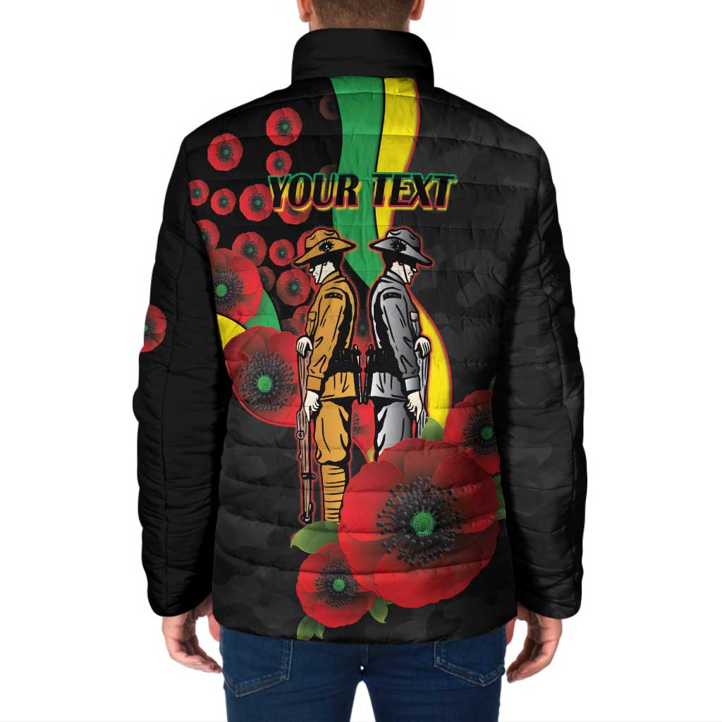 Penrith Panthers ANZAC Personalised Padded Jacket Lest We Forget Poppy Camo