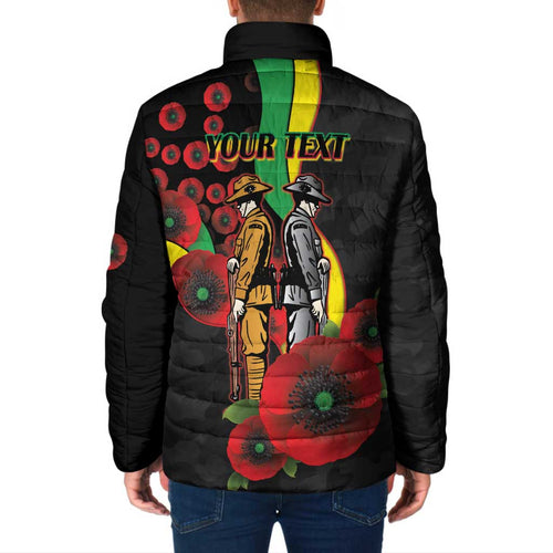 Penrith Panthers ANZAC Personalised Padded Jacket Lest We Forget Poppy Camo