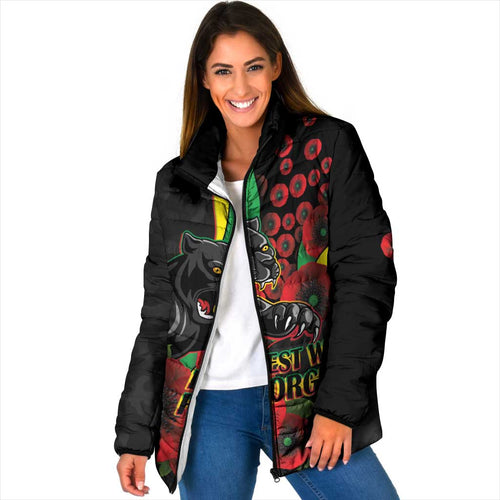 Penrith Panthers ANZAC Personalised Padded Jacket Lest We Forget Poppy Camo
