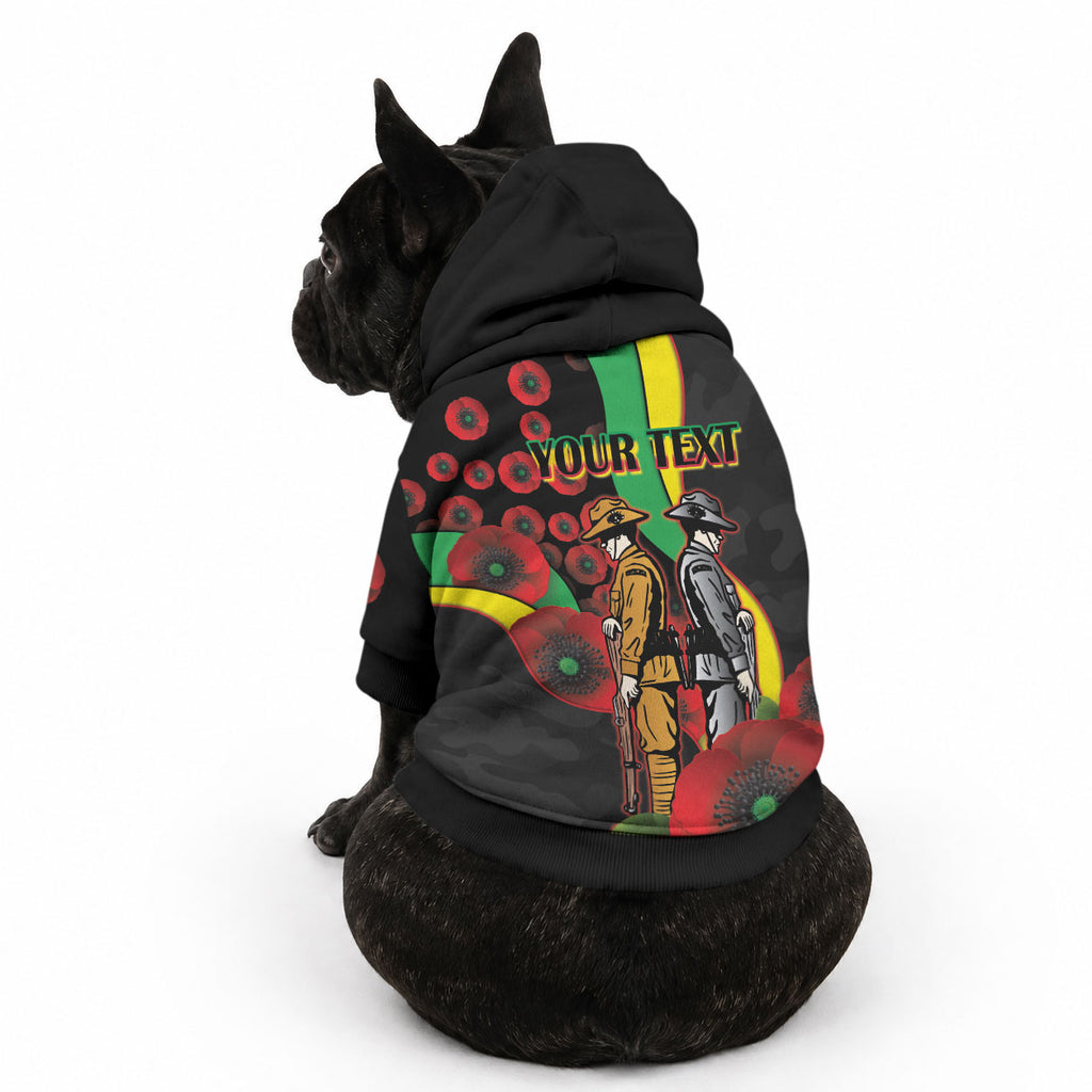 Penrith Panthers ANZAC Personalised Pet Hoodie Lest We Forget Poppy Camo