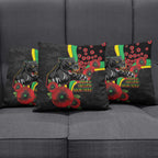 Penrith Panthers ANZAC Personalised Pillow Cover Lest We Forget Poppy Camo