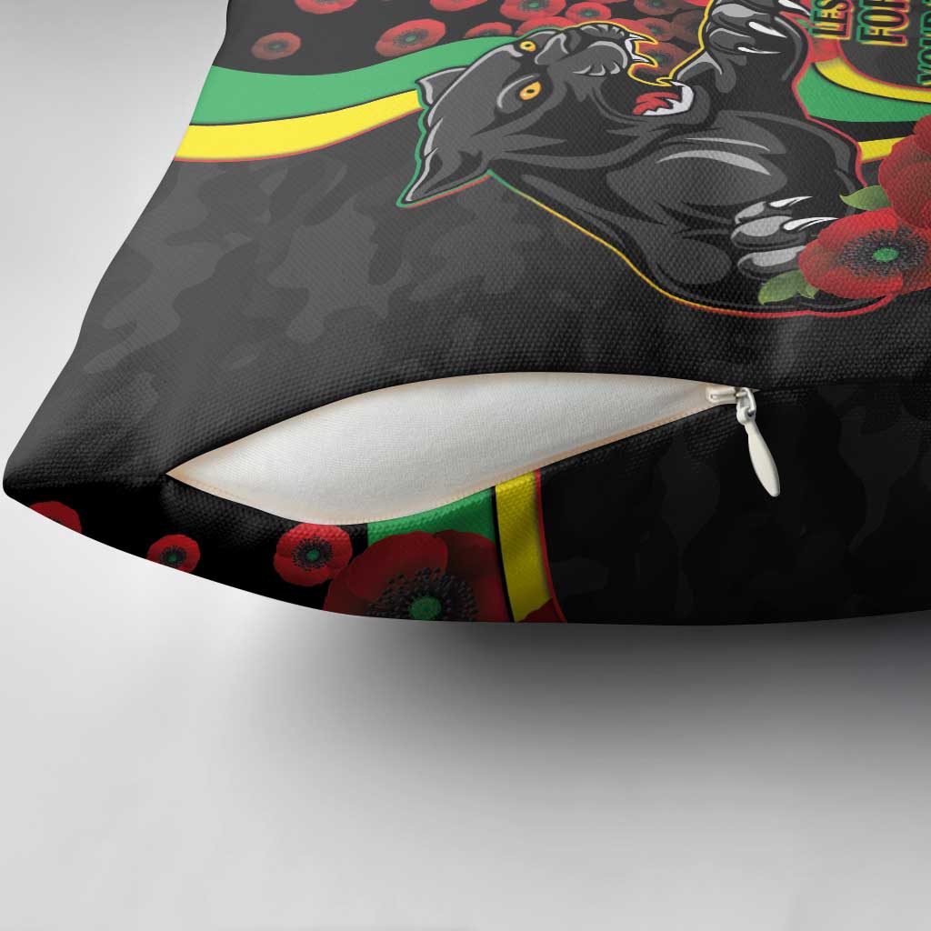 Penrith Panthers ANZAC Personalised Pillow Cover Lest We Forget Poppy Camo